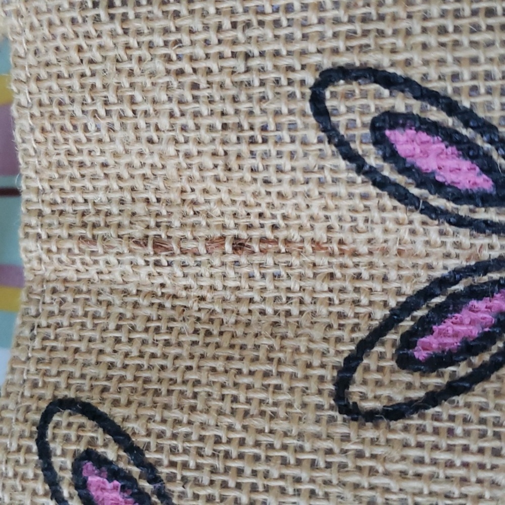 *EUC* Burlap Bunny Tote Bag - Picture 7 of 9
